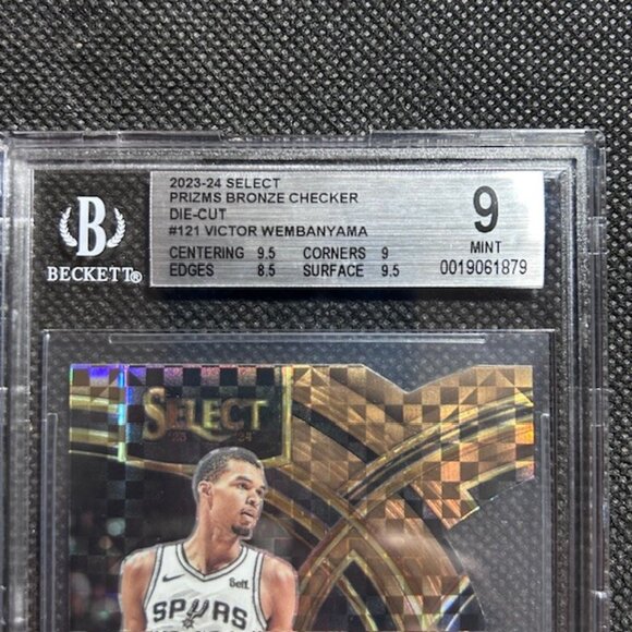2024 Panini Select Victor Wembanyama Bronze Checker Die Cut Prizm /49 BGS 9 MINT - Picture 2 of 4
